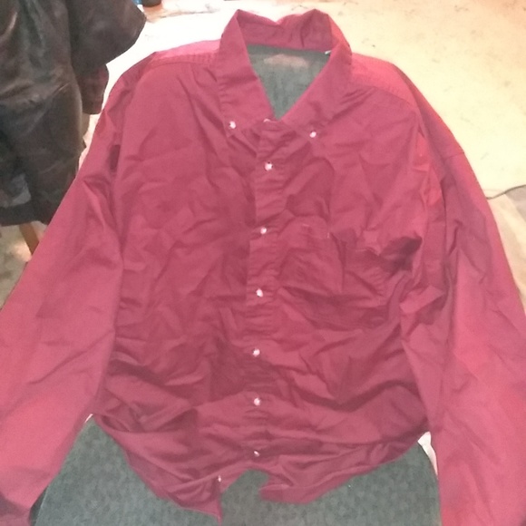 Men's Timber Creek Wrangler, Button Down Shirt, Burgundy, Size XL, 100% … - Picture 2 of 8